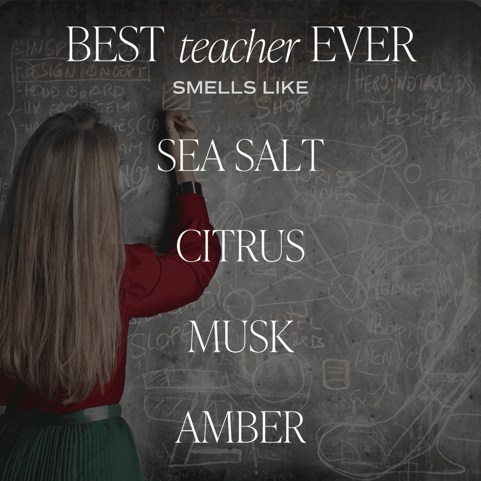 Best Teacher Ever Soy Candle - Clear Jar - 9 oz (Salt and Sea) - SwagglyLife Home & Fashion